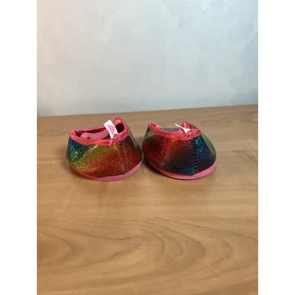 Build A Bear sparkly rainbow Shoes BABW Bear